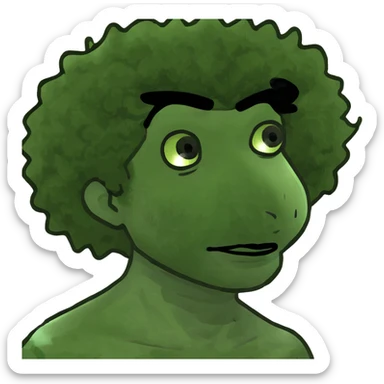 Lightskin girl with curly black Afro  sticker