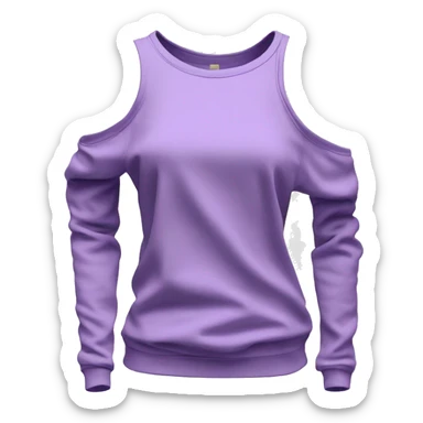 Hyper Realistic isolated side view of a light purple cold shoulder fashion sweat shirt top. sticker