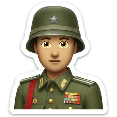 realistic ussr soldier serious with military takes sticker