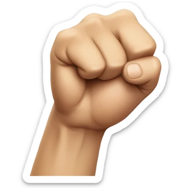 Fist bumping bottom of chin sticker