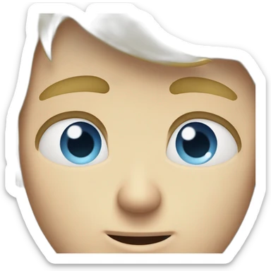 blond blue eye guy sad saying goodbye sticker