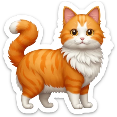 A cute cat emoji, full body, standing in side view. sticker