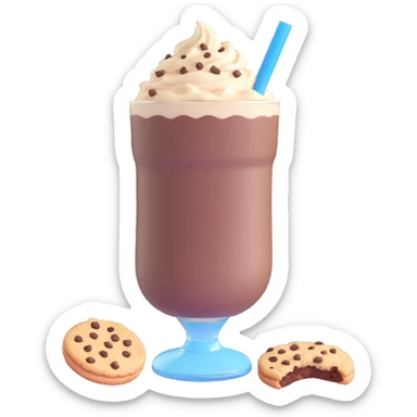 chocolate milkshake with cookie crumbles sticker
