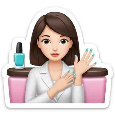 Brunette a manicure at nail salon wind club and I love it when I love it  sticker