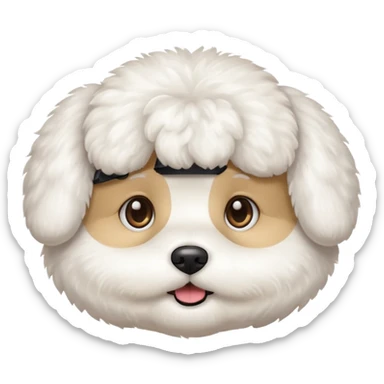 bichon frise face with round head sticker