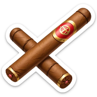 cigar with a prohibition symbol in ios style horizontaly sticker