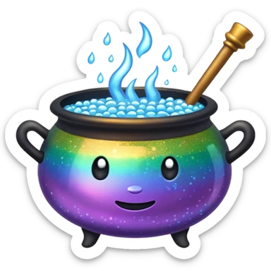 glitter cauldron sticker
