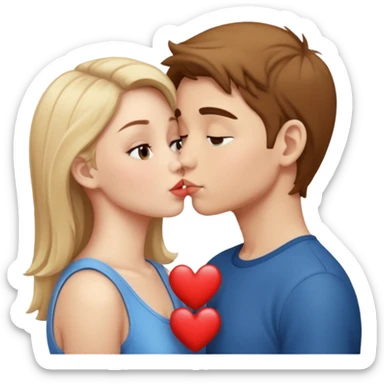 Una chica y un chico besándose  sticker
