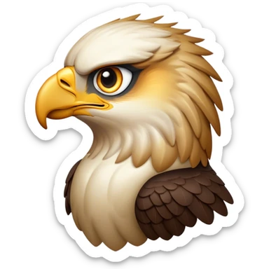 Cinematic Noble Hawk Portrait Emoji, Poised and regal, with a sturdy, agile build, a sharp, hooked beak, and intense, focused eyes that exude predatory precision, Simplified yet sharp and sophisticated features, highly detailed, glowing with a soft, golden glow, high shine, intelligent and vigilant, stylized with an air of aerial mastery, focused and determined, soft glowing outline, capturing the essence of a watchful and confident hawk that appears ready to soar out of the screen with effortless authority! sticker