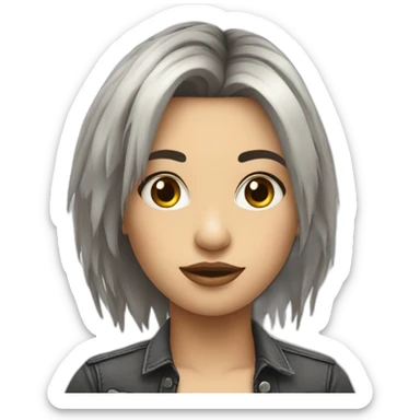 fille avec coiffure grunge sticker