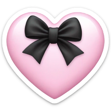 baby pink heart wrapped in black bow sticker