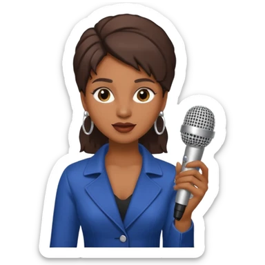 brown skin woman, singer, hold micro sticker