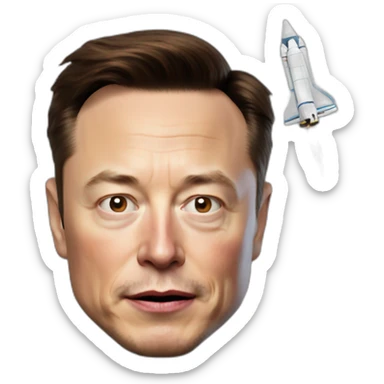 elon musk hit by a rocket sticker