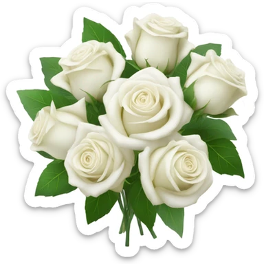 white roses bouquet  sticker