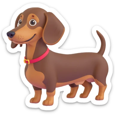 brown dachshund sticker