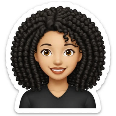 Uma mulher negra da pele clara com cabelo enrolado grande preto  sticker