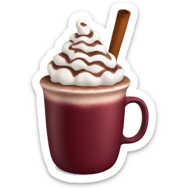 Burgundy cup of hot chocolate  sticker
