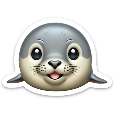 Cinematic Comical harbour seal Portrait Emoji, Head tilted dramatically with an exaggeratedly amused expression, featuring a sleek, agile body with wide, comically expressive eyes full of playful disbelief and a subtly contoured head, Simplified yet hilariously expressive features, highly detailed, glowing with a slightly sassy oceanic glow, high shine, dramatic yet playful, stylized with an air of quirky marine mischief, soft glowing outline, capturing the essence of a meme-worthy harbour seal that looks ready to side-eye its way into viral fame! sticker