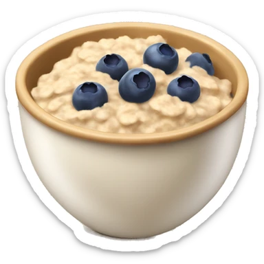 bowl of oatmeal with blueberries sticker