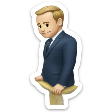 Macron qui est a la piscine  sticker