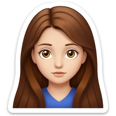 Girl with long brown hair and hazel eyes sticker