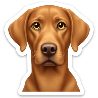 Red Labrador with little white spot on chest with mallard duck sticker