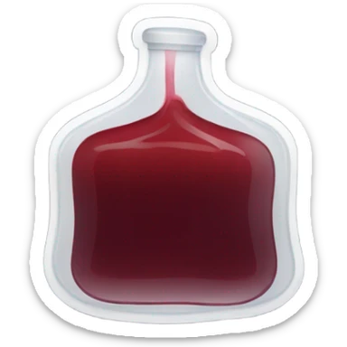 infusion bag with dark red liquid  sticker