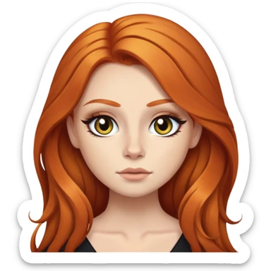 pretty long hair ginger baddie with eyeliner  sticker