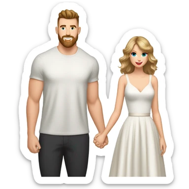 Taylor swift and Travis Kelce holding hands sticker