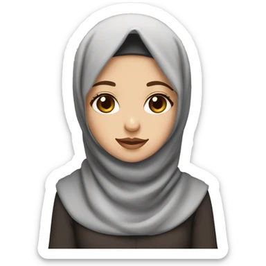 niqabi cute with brown eyes and fair skin sticker