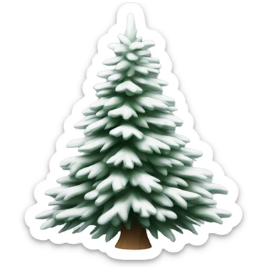  actual white fir christmas tree isolated.  sticker