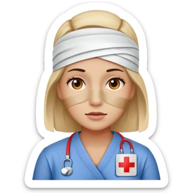 A female employee who has a major injury needs to report it. sticker