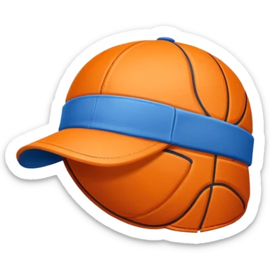 basketball cap object icon, sporty cap with basketball logo style (no text), 3D cartoon, mobile game icon style, clean background, no watermark
 sticker