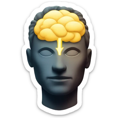mental power represented by a head silouette iluminated sticker
