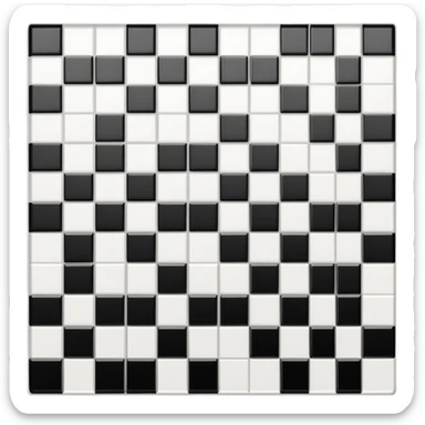 simple black and white chess board with alternating squares, empty with no chess pieces sticker