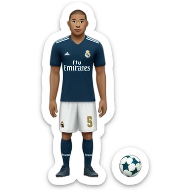 mbappé with a real madrid jersey sticker