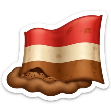 Make a Indonesian flag but there's poop inside the flag sticker