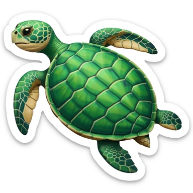 sea turtle, front view  sticker