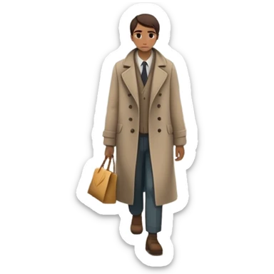 The image shows a person walking across a foggy bridge, a personal journey. The atmosphere is calm and introspective, with soft, emotional tones. In their hands, they carry symbolic tools labeled “Compassion” and “Forgiveness,” suggesting healing after emotional pain--  sticker