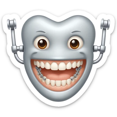 Teeth with braces sticker