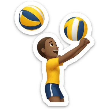 Boy spiking a volleyball sticker