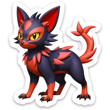 Noibat-Nargacuga-Litten-Torracat-fusion-Fakemon-Pokémon-creature  sticker