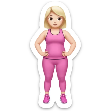 a pretty bratz fair girl in pink workout clothes (fat) sticker