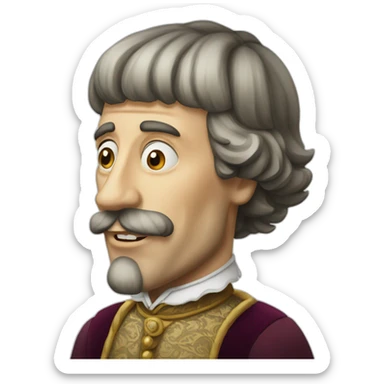 man with an ugly protruding Habsburg jaw sticker