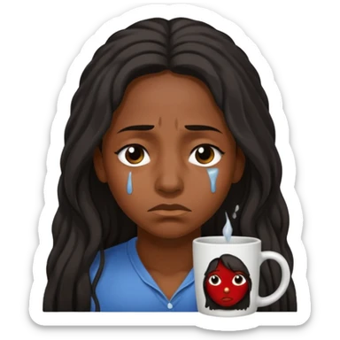 prisoner sad Long haired black Woman on a mug shot sticker