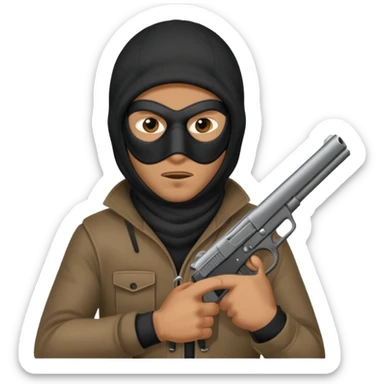 Hoodlum burglar madk and gun with switch and extended clip sticker