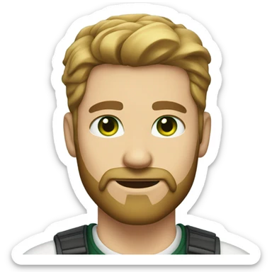 handsome man with beard and green eyes light skin sticker