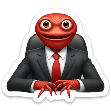 alien red human man crab president sticker