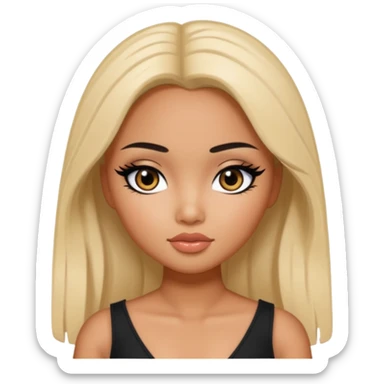 asian tanned beauty standard, pretty bratz baddie, black eyeliner sticker