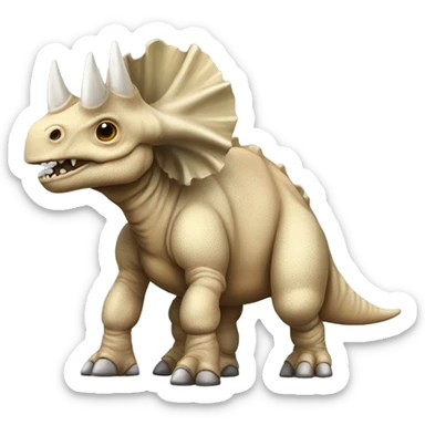 A Triceratops fossil with a tutu and point shoes sticker